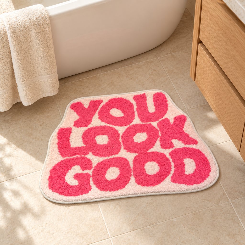 You Look Good Plush Bath Mat – Fun Bathroom Rugs
