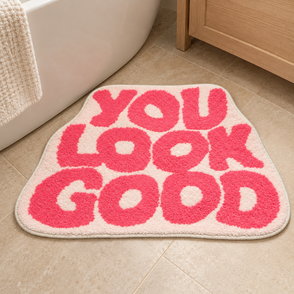 You Look Good Plush Bath Mat – Fun Bathroom Rugs