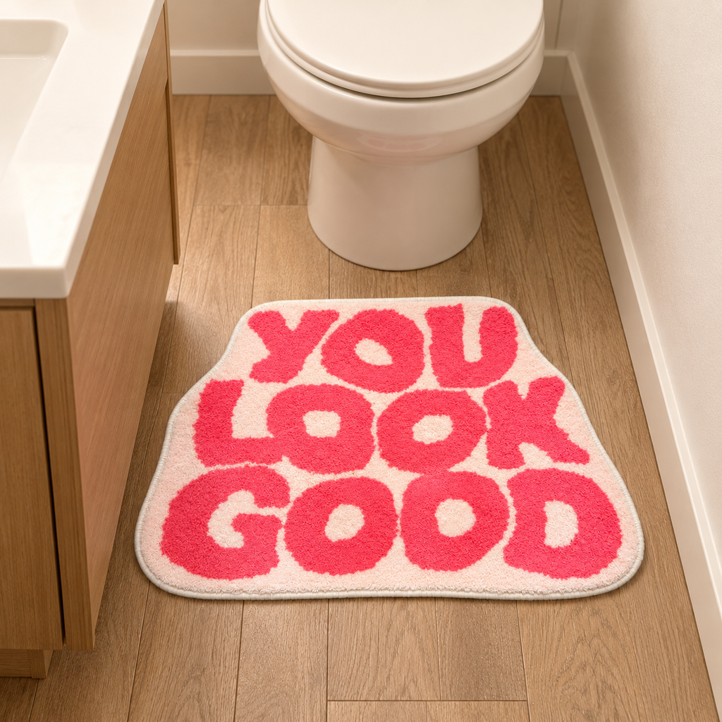 You Look Good Plush Bath Mat – Fun Bathroom Rugs
