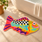 Colorful Fish-Shaped Bath Mat – Fun Bathroom Rugs
